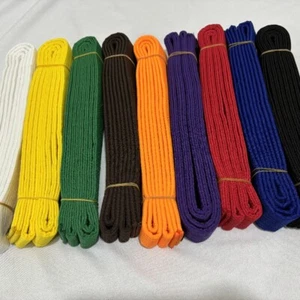 Martial Arts Karate Taekwondo Judo Double Wrap Solid Color Belts - Picture 1 of 12