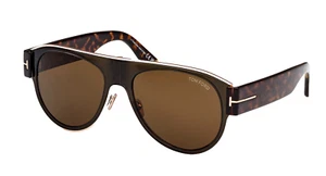 New TOM FORD Lyle-02 TF1074 51J 58mm Gray Havana Gold Aviator Sunglasses Italy - Picture 1 of 5