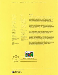 #0646 39c Kwanzaa Holiday #4119 USPS Souvenir Page - Picture 1 of 1