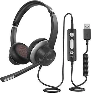 MPOW HC6 Wired USB 3.5mm Computer Audio Headset w/ Mic Noise Reduction BH328A - Picture 1 of 3