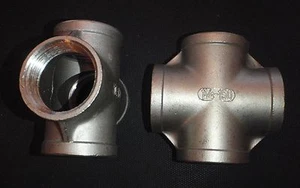 STAINLESS STEEL 4 WAY 1 1/4" NPT PIPE CROSS UNION 4W-125 - Picture 1 of 1