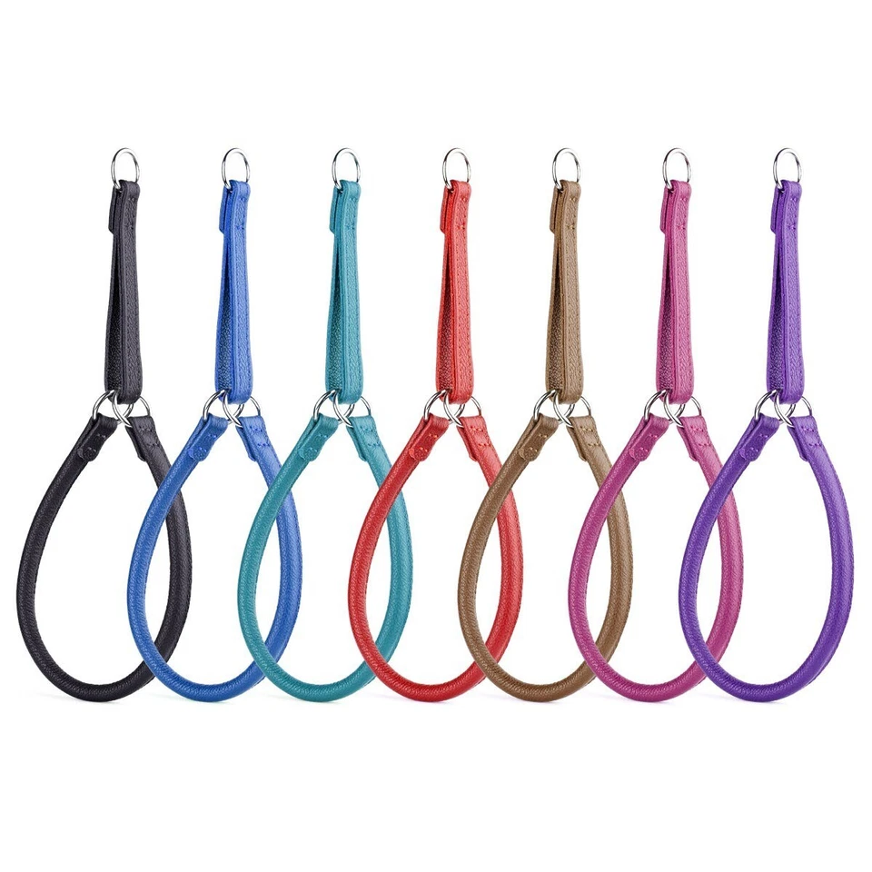 Cuello Martingala de Cuero Genuino Enrollado Suave Foto 1 de 4