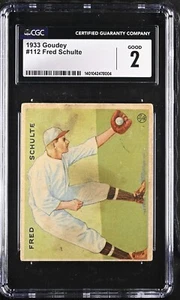 1933 Goudey (R319) #112 Fred Schulte Washington Senators - Rookie - CGC 2 Buono - Foto 1 di 2