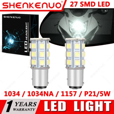 For Honda CB750C CB750F CB750K 2X 1034 1157 LED Parking Light Bulbs 6000K White Foto 1 de 4