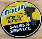 Mercury Outboard Motors Sales & Service 12' Metal Tin Aluminum Sign 