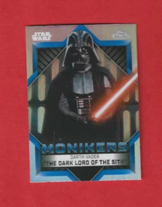 2023 Topps Star Wars Chrome Insert Monikers Darth Vader Carte M-1 - Imagen 1 de 2