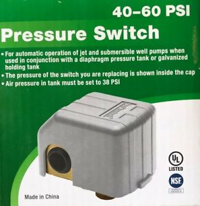 ProPlumber Pressure Switch 40-60 PSI for jet & submersible well pumps - PPS4060