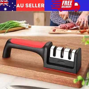 Knife Sharpener 3 Stage Kitchen Diamond Sharp Knives Scissor Sharpening Tool AU - Picture 1 of 6