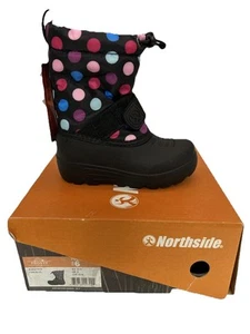 Northside Frosty Polar Pink & Blue Polka Dots Toddler’s Snow Boots Size 6 New - Picture 1 of 11