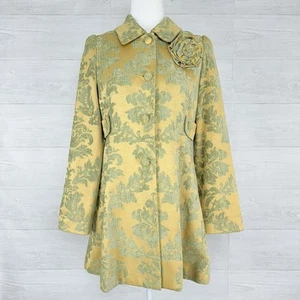 Anthropologie Elevenses Brocade Coat Size 6 Yellow Floral Tapestry Old Money - Picture 1 of 16