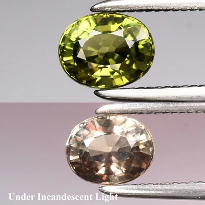 💎 Alejandrita verde natural ovalada de 0,71 quilates 5,3 x 4,3 mm SI - Piedra preciosa de Madagascar Foto 1 de 4