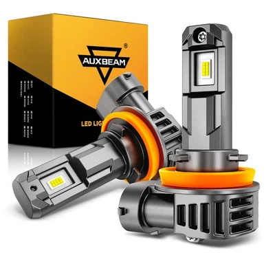 AUXBEAM H11 H9 H8 LED Headlight Bulb Low Beam/Fog Light 80W 25000LM 6500K White - Image 1 of 4
