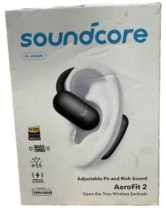 Soundcore AeroFit 2 Open-Ear Headphones Ear Hooks Earbuds Rich Bass Hi-Res Audio - Photo 1 sur 3