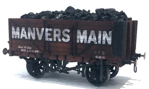 7mm/O KIT BUILT MANVERS MAIN OPEN WAGON WITH COAL LOAD INSERT - Foto 1 di 3