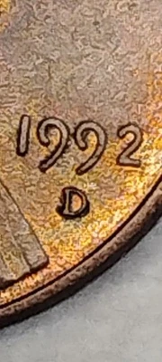 1992-D-Lincoln Memorial Cent, With A Double Die Obverse And RPM, RED B GEM! - Image 1 of 4