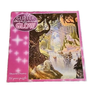 New Ceaco Glitter and Glow "Unicorn Dreams" Fantasy 750 piece Jigsaw Puzzle - Picture 1 of 4