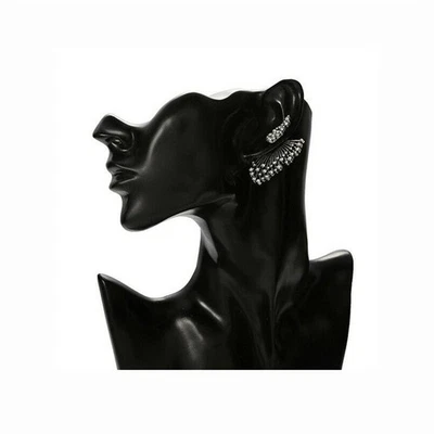 Preciosos aretes de plata para mujer joyas de zafiro artificial blanco Foto 1 de 3