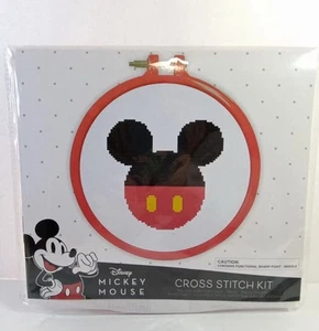Disney Mickey Mouse Kit Punto de Cruz Contado con Hilo de Aguja de Aro Bordado Nuevo en Paquete - Imagen 1 de 3