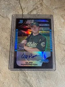 2005 Bowman Chrome Cliff Pennington Rookie Refractor Auto #058/500 - Picture 1 of 2