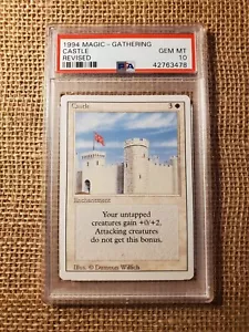MTG Revised - Castle UnCommon PSA 10! Gemma in perfette condizioni Magic the Gathering 1994 Low Pop - Foto 1 di 1