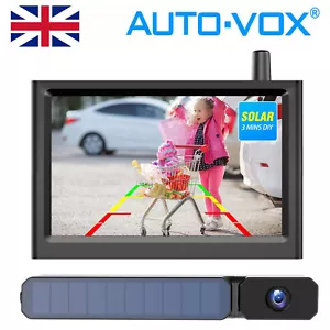 AUTO-VOX Car 5" Monitor Wireless Solar Reversing Rear View Camera Parking Kit UK - Picture 1 of 6