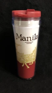Starbucks Coffee Manilla 2014 12oz No Spill Travel Coffee Cup Tumbler With Top - Picture 1 of 5