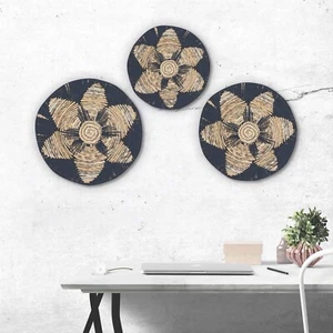 Handmade Indonesian Seagrass Bowls Fairly Traded Eco-Friendly Wall Art Set of 3 - Picture 1 of 3