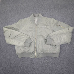 Stussy Jacket womens 12 Green Bomber Long Sleeve Full Zip Winter Casual Size 12 - Picture 1 of 11
