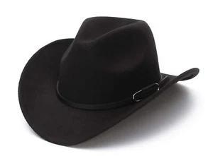 Cowboy Hat for Men Women Classic Roll Up Brim Fedora Cowgirl Hat Western Cowb... - Picture 1 of 7