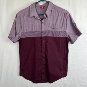 GUESS Los Angeles Herren Freizeitshirt Größe S Tri Tone Burgandy kurzärmelig - Bild 1 von 12