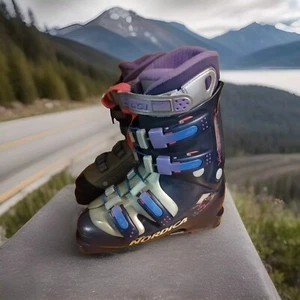 Used Nordica Vertech 65 Purple Blue Pink US 7-7.5/ 24.0/24.5 Downhill Ski Boots - Picture 1 of 11