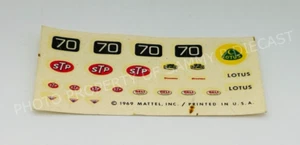 Hot Wheels Redline LOTUS TURBINE Waterslide Decal Sheet ORIGINAL !!! - Picture 1 of 2