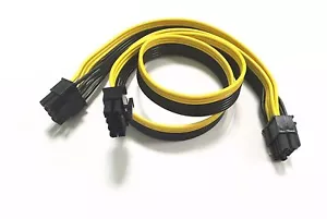 30-Inch PCIe 8-Pin Male to Dual PCIe 8-Pin (6+2Pin) Male Graphics Video Adapter - Picture 1 of 5