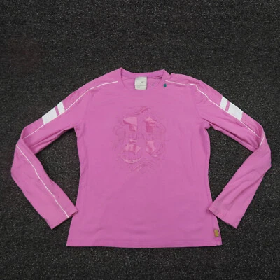 Camisa Nike Niñas Grande Rosa y Blanco Logo Central Manga Larga Correr Transpirable Foto 1 de 4