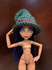 OOAK Fantasy Witch Hat_Monster High G3 G1 doll / Green Handmade Crotchet Clothes - Picture 1 of 16