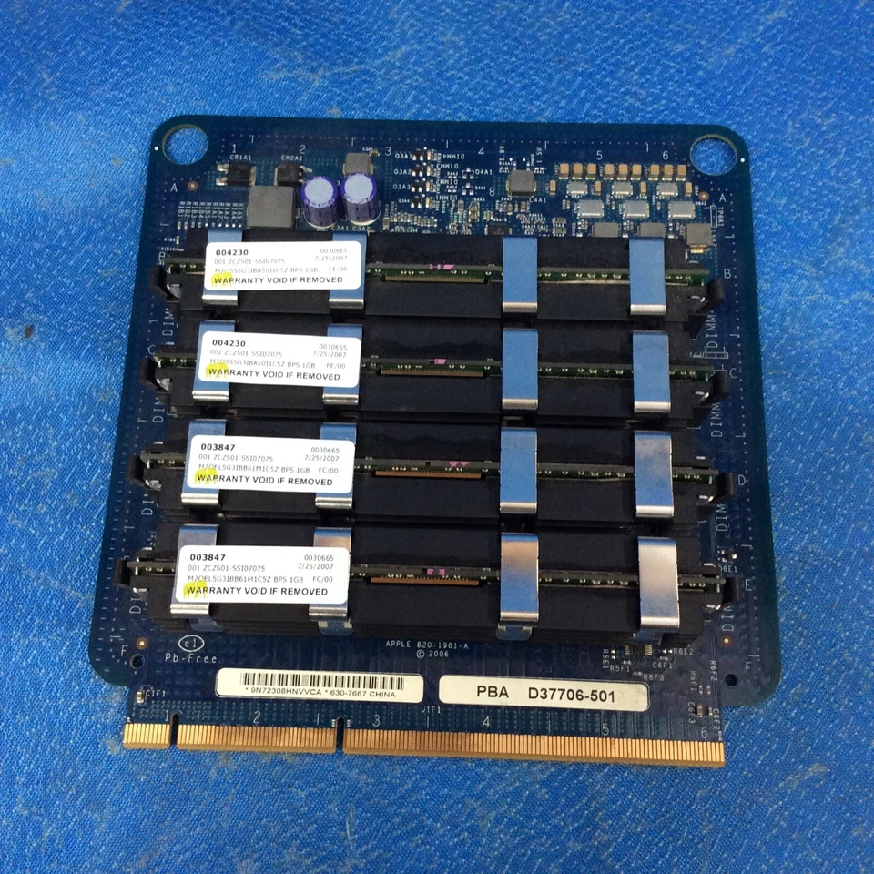 Apple Mac Pro Memory Riser PBA D37706-501 630-7667 4GB Ram total 4X1 -CLEAN- - Image 1 of 2