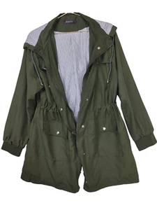 Bloggerlove Giacca Parka Donna Grande Oliva con Cappuccio Leggero Foderato Imballabile - Foto 1 di 12