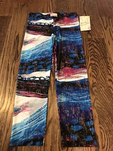 NEW Pink Vanilla Girls Stretchy Leggings - Size 8 - Multi Color Print - Picture 1 of 2