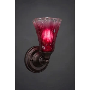 Toltec Wall Sconce, Bronze, 5.5" Raspberry Crystal Glass - 40-BRZ-726 - Picture 1 of 1