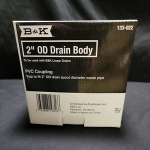 PVC Coupling Drain 133-022 2 inch OD B&K Industries NEW For B&K Linear Drains - Picture 1 of 8