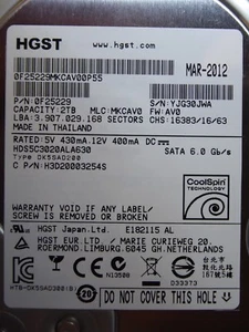 Hitachi HDS5C3020ALA630 | MLC: MKCAV0 | P/N: 0F25229 | MAR-2012 | 2TB - Bild 1 von 1