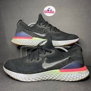 Nike Epic React Flyknit 2 Black Running Shoes Sneakers BQ8928-003 Men’s - Sz 14 - Picture 1 of 11