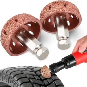 2pcs Tire Grinding Head Rasp Buffer Ball Tyre Repair Hand Tool Buffing Wheel US - Picture 1 of 8