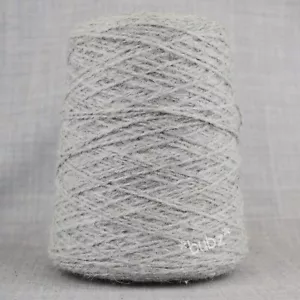 SOFT MOHAIR BLEND 4PLY YARN CONE SILVER GREY 400g CONE HAND MACHINE KNIT WOOL - Picture 1 of 3