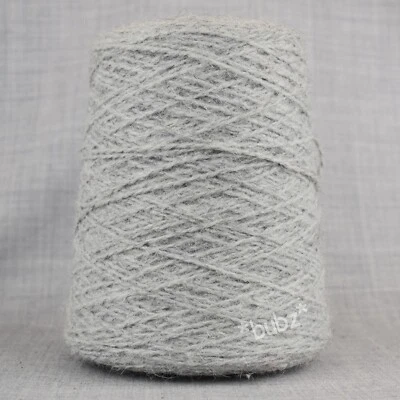 SOFT MOHAIR BLEND 4PLY YARN CONE SILVER GREY 400g CONE HAND MACHINE KNIT WOOL - Image 1 of 3