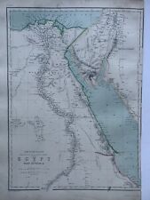 1872 Egypt Hand Coloured Antique Map By W.G. Blackie