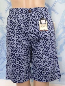 NWT Sovereign Code Sanchez Men Button fly light blue geo print Shorts, size S - Picture 1 of 3