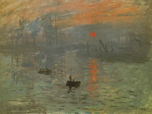 Claude Monet Lever Du Soleil Vintage Imprimé - Foto 1 di 1