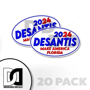 DeSantis 2024 Make America Florida Adesivi OVALI Decalcomanie - PRO America 5x3 20 Pk - Foto 1 di 5