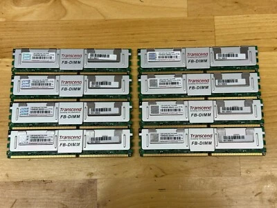 Transcend 8x1GB DDR2-667 PC2-5300 FB-DIMM ECC Registered Buffered Server RAM - Image 1 of 4